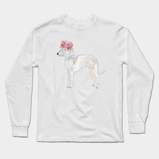 Bedlington terrier with roses Long Sleeve T-Shirt